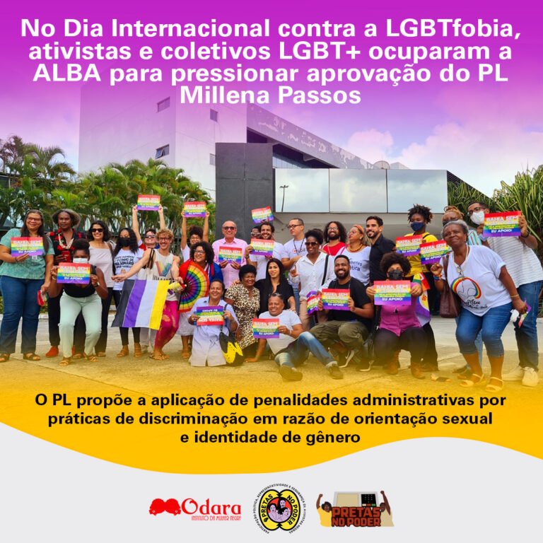 No Dia Internacional contra a LGBTfobia, ativistas e coletivos LGBT+ ocuparam a ALBA para pressionar aprovação do PL Millena Passos