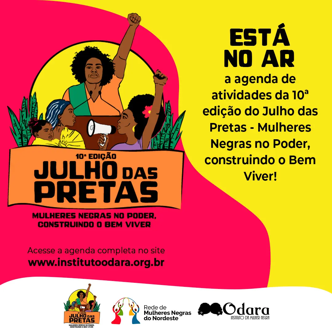 Programação Julho das Pretas tem início nesta quinta (13