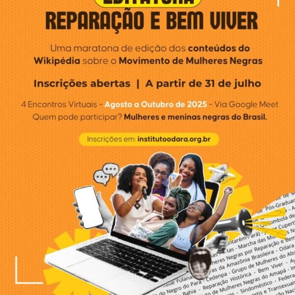 Wikimédia Brasil e Instituto Odara promovem maratona de edição pelo fortalecimento da presença de mulheres negras no Wikipédia