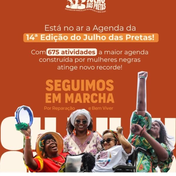 Está no ar a Agenda Coletiva da 14ª Edição do Julho das Pretas 2026