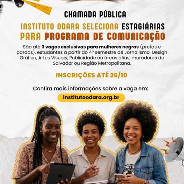 CHAMADA PÚBLICA PARA ESTÁGIO EM JORNALISMO E DESIGN: Vagas exclusivas para Comunicação