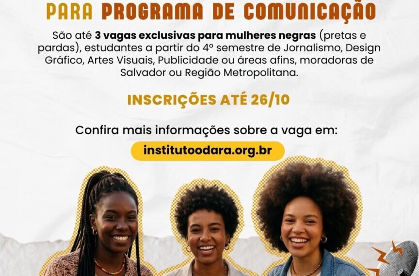 CHAMADA PÚBLICA PARA ESTÁGIO EM JORNALISMO E DESIGN: Vagas exclusivas para Comunicação